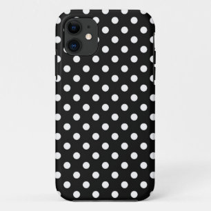 Schwarzes mit weißen Punkten iPhone 11 Hülle