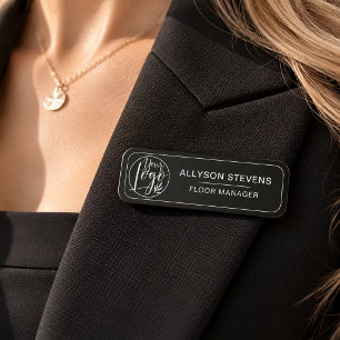 Schwarzes Mitarbeiter-Sicherheits-Magnet Namenssch Namensschild