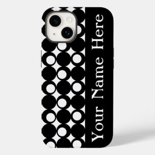Schwarzes Mod-Ball-Design mit Namen Case-Mate iPhone Hülle