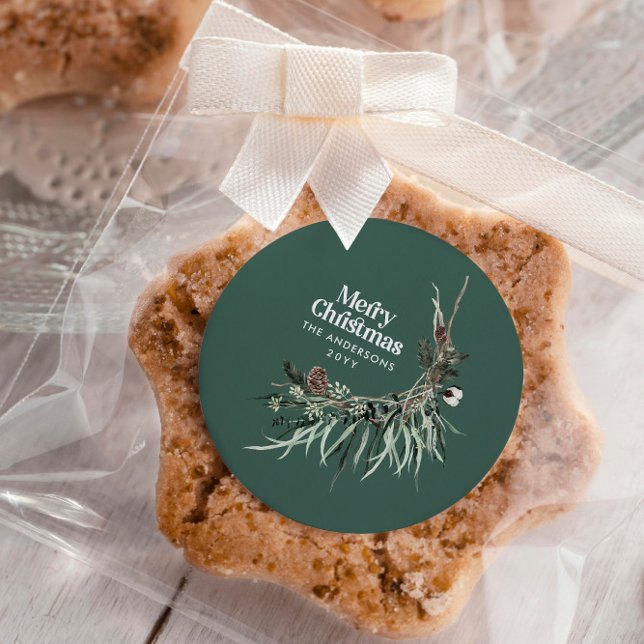 Schwarzes, modernes, elegantes botanisches Grün Keramik Ornament (Von Creator hochgeladen)