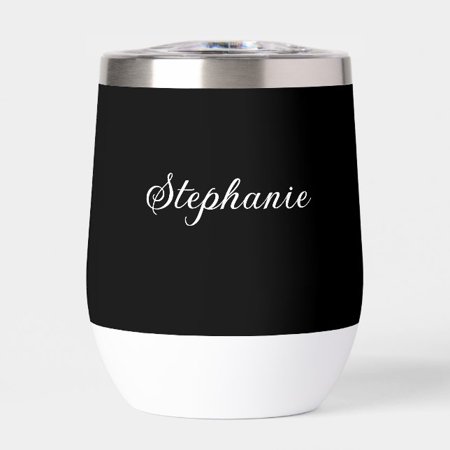 Schwarzes modernes elegantes Monogramm Boho (Vorderseite)