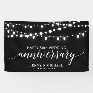 Schwarzes modernes glückliches 50. Hochzeitstag-Ju Banner
