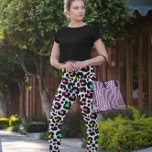 Schwarzes, modernes Leopard-Muster Leggings<br><div class="desc">Ein einzigartiges Leopardenmuster,  das für Leopardenliebhaber ein so auffälliges Design ist.</div>