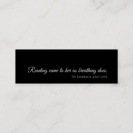 Schwarzes modernes Lesezeichen | Geschenk für den Mini Visitenkarte