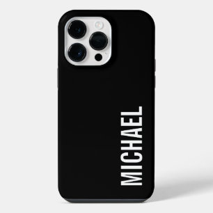 Schwarzes modernes minimalistisches personalisiert iPhone 14 pro max hülle