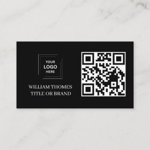 Schwarzes modernes QR-Netzwerkdesign im modernen S Visitenkarte