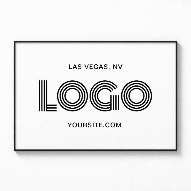 Schwarzes modernes rechteckiges Logo Poster (White and Black Modern Rectangular Logo Poster)