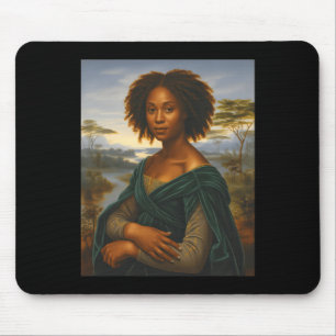 Schwarzes Mona Lisa Grafik Afro Afrikanisch Amerik Mousepad