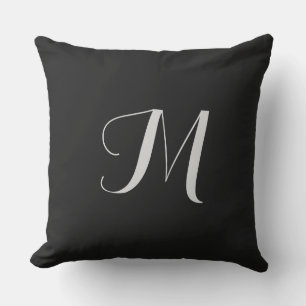 Schwarzes Monogramm 20x20 Outdoor-Kissen Kissen