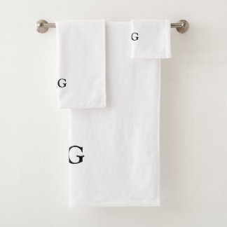 Schwarzes Monogramm-Anfang-Handtuch-Set Badhandtuch Set
