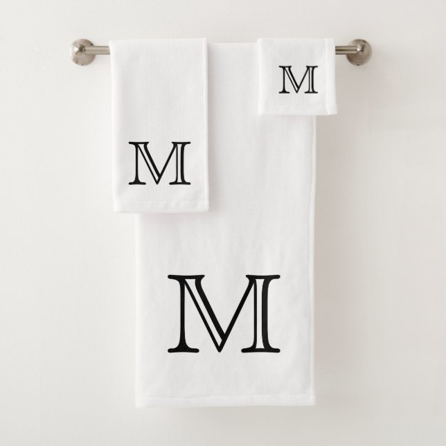 Schwarzes Monogramm Badhandtuch Set (Insitu)