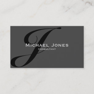 Schwarzes Monogramm Beruflich Elegant Modernes Visitenkarte