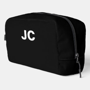 Schwarzes Monogramm Einfach Minimal Modern Reisen Waschbeutel