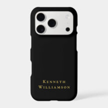 Schwarzes Monogramm Gold Name Minimalistischer Mod