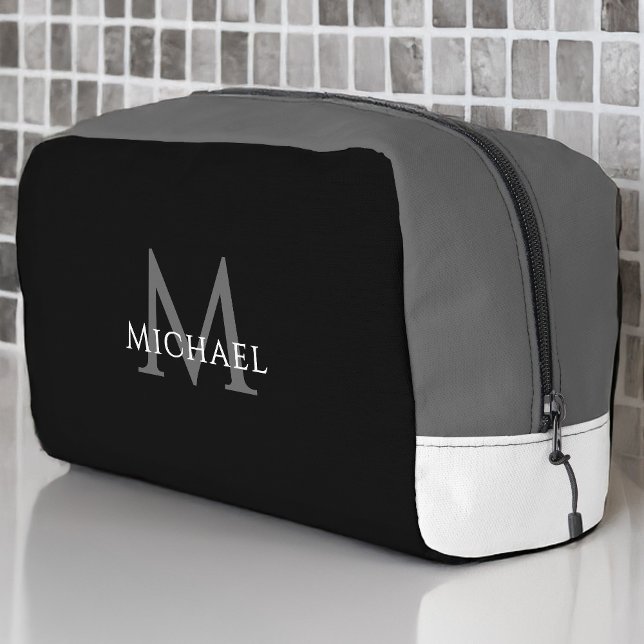 Schwarzes Monogramm – Herrenwochenende mit Golfrei Waschbeutel (Black Monogram – Groomsman Golf Weekend Travel Dopp Kit)