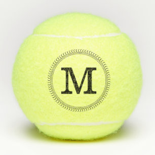 Schwarzes Monogramm personalisiertes #2 Tennisbälle