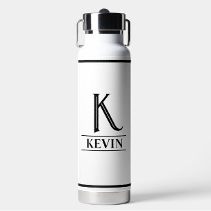 Schwarzes Monogramm Trinkflasche