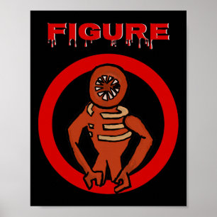 Schwarzes Monster-Horror-Spielfeld Abbildung Poster