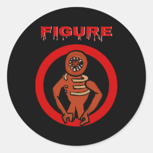 Schwarzes Monster-Horror-Spielfeld Abbildung Runder Aufkleber