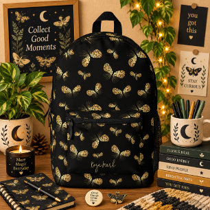 Schwarzes Motten-Schmetterlingsmuster Bedruckter Rucksack
