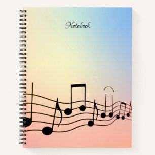 Schwarzes Musiknote-Notebook Notizbuch