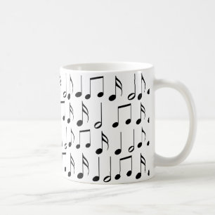 Schwarzes Musiknoten-Muster Tasse