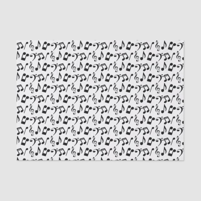 Schwarzes Musiknoten-Seidenpapier Seidenpapier (Vorderseite)