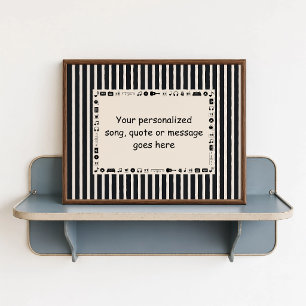 Schwarzes Musiknotenposter - Personalisiertes Gesc Poster