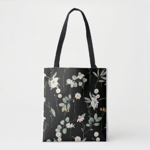 Schwarzes Muster der botanischen Blume