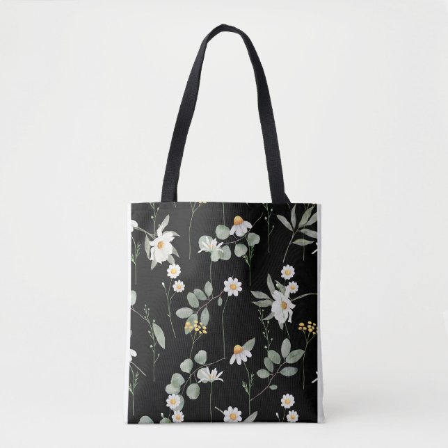 Schwarzes Muster der botanischen Blume (Vorderseite)