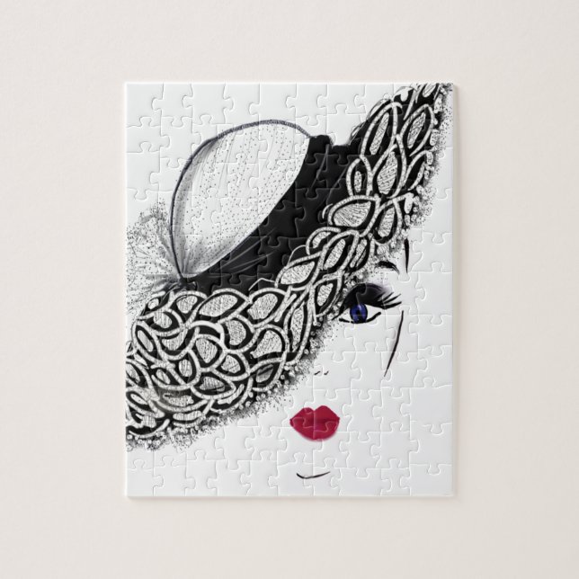 Schwarzes Muster — Lady Puzzle (Vertikal)
