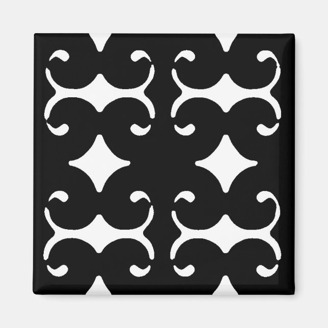 Schwarzes Muster Magnet (Vorne)