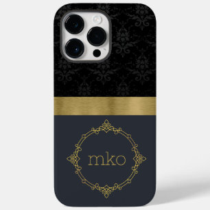 Schwarzes Muster mit goldenem Streifen Case-Mate iPhone 14 Pro Max Hülle