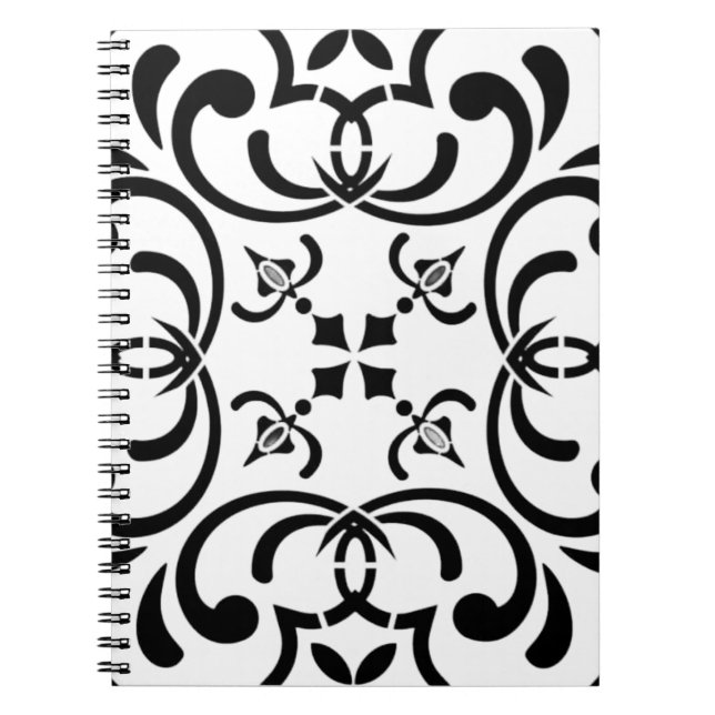 Schwarzes Muster Notizblock (Vorderseite)