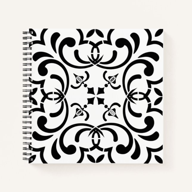 Schwarzes Muster Notizbuch (Vorderseite)