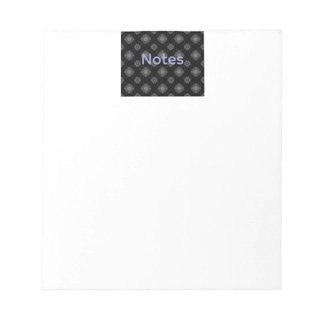 Schwarzes Muster - Notizen Pad Notizblock (Vorderseite)