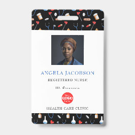 Schwarzes Muster Registrierte Pflegekraft Gesundhe Ausweis