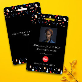 Schwarzes Muster Registrierte Pflegekraft Gesundhe Ausweis