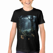Schwarzes mystisches Wald T-Shirt