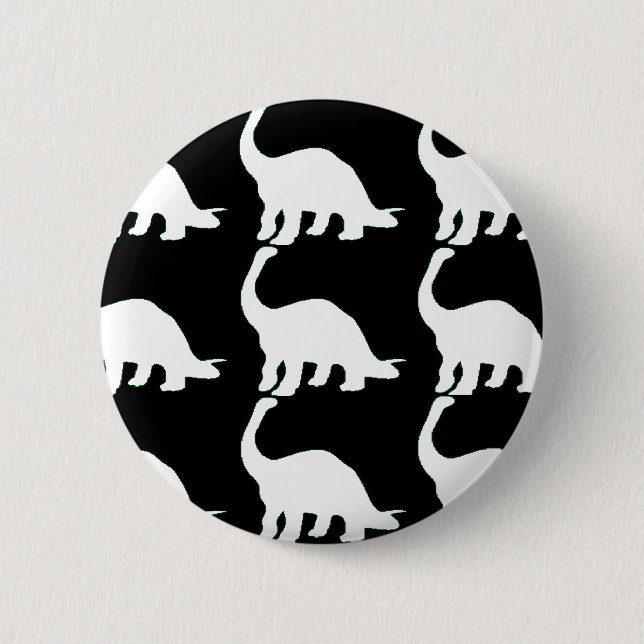 Schwarzes n-Weiß Dinos Button (Vorderseite)