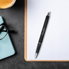 Schwarzes Namensschild elegant Kugelschreiber