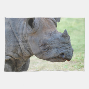 Schwarzes Nashorn Geschirrtuch