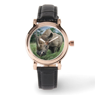 Schwarzes Nashorn Kenia Armbanduhr