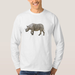 Schwarzes Nashorn Langarmshirt T-Shirt