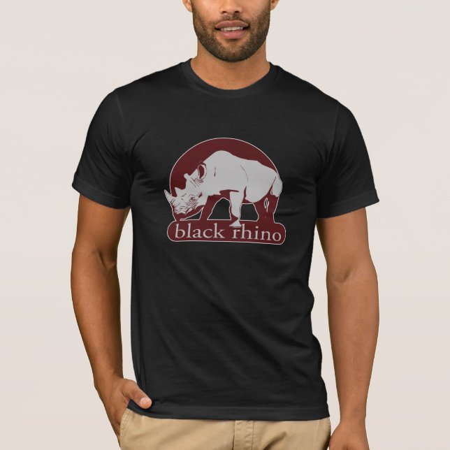 schwarzes Nashorn T-Shirt (Vorderseite)