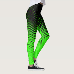 Schwarzes Neonhalbtongrün Leggings
