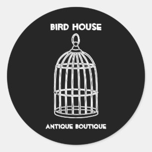Schwarzes Nest Antik-Dekor-Vogelhaus Runder Aufkleber