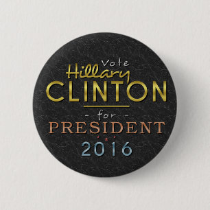 Schwarzes nobles Hillary Clinton-Präsidenten-2016 Button