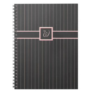 Schwarzes Notizbuch mit rosa Streifen Notizblock