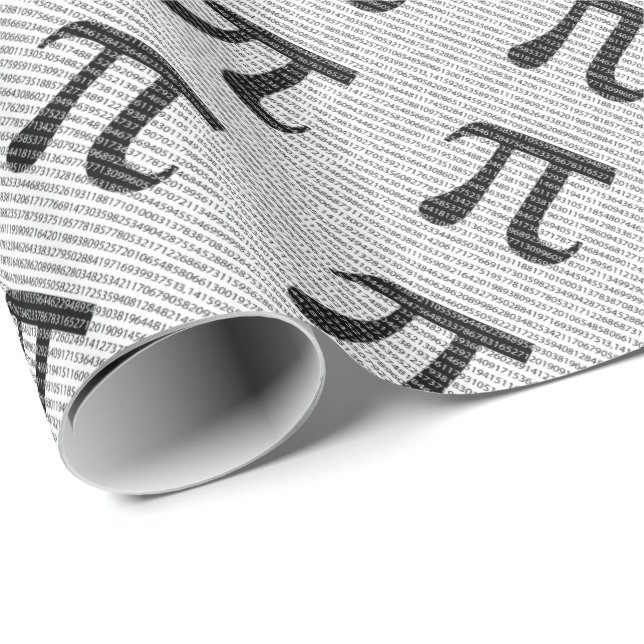 Schwarzes Number pi day mathematical symbol Geschenkpapier (Rolleneckpunkt)